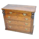 A Victorian mahogany chest of two short drawers and three long drawers on plinth base, width 103cm.