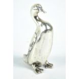 A Norwegian 830 standard silver standing duck, marked PCM, height 7.5cm, approx 1.45ozt.