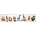 Eight Royal Albert Beatrix Potter character figures including 'Cottontail',