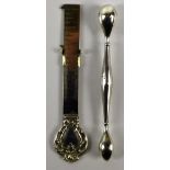 WEBSTER CO; an early to mid-20th century American sterling silver handled hem gauge,