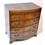 A Victorian mahogany bowfronted chest with brushing slide above four long drawers,