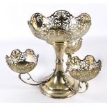 JOSIAH WILLIAMS & CO; an Edward VII hallmarked silver centrepiece,