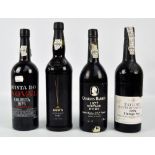 Four 75cl bottles of port, comprising Dow's 'Midnight', 19%, Quarles Harris 'Vintage' 1977,