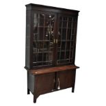 A mahogany two section bookcase,