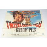 An original film poster 'Twelve O'Clock High', starring Gregory Peck, printed by Stafford & Co, no.