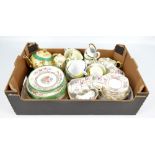 A quantity of decorative ceramics including Copeland floral decorated cups and saucers,