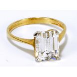 A 9ct yellow gold and cubic zirconia dress ring, size K1/2, approx 2.3g.