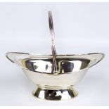 JOSEPH RODGERS & SONS; a George V hallmarked silver boat shaped basket,