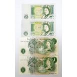 An error £1 Hollom note A63W 307568, fold and tear,