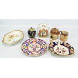 A mixed lot of ceramics including Maling Ringtons George VI Coronation commemorative tea caddy,