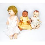 Two mid-20th century Pedigree celluloid dolls both with jointed limbs,