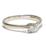 GRAFF; an 18ct white gold and diamond solitaire ring, the stone approx 0.2cts, size O, approx 2.8g.