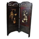 An early 20th century two panel single fold screen,