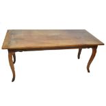 A 19th century French fruitwood farmhouse table,