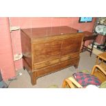 A George III and later mahogany side cabinet,