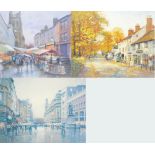 BOB RICHARDSON (born 1938); three signed limited edition prints, 'St Anne's Square', 741/850,