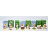 Eight Beswick Beatrix Potter character figures including 'Goody Tiptoes',