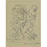 PETER HOWSON OBE (Scottish, born 1958); pencil sketch, untitled, signed and dated 2012, 8 x 7cm,