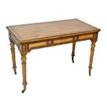 IN THE STYLE OF GILLOWS; a William IV birds eye maple writing table,