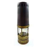 A circa 1900 Clanny style Richard Johnson, Clapham & Morris of Manchester miner's safety lamp,