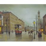 STEVEN SCHOLES (born 1952); oil on board 'Oxford Road', signed lower right and titled to mount,