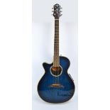 A left-handed Crafter electro-acoustic guitar, serial no.02032557.