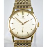 OMEGA; a boxed gentleman's 1960s gold plated wristwatch,