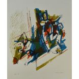 NORMAN C JAQUES (1926-2014); a signed limited edition print, 'Goal',