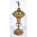VINER'S LTD; a large George V hallmarked silver trophy cup,