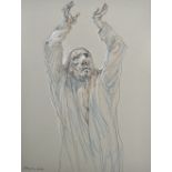 PETER HOWSON OBE (Scottish, born 1958); ink and watercolour heightened in white on paper, untitled,