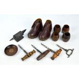 A small group of collectors' items including corkscrew, one by Sorby of Sheffield,