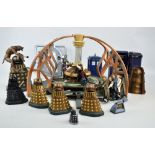 A quantity of Doctor Who themed toys to include model tardises, daleks,