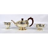 CHARLES S GREEN & CO LTD; an Elizabeth II hallmarked silver three piece tea set,