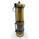 A circa 1890 Routledge & Johnson patent miner's safety lamp, by John Mills of Newcastle-on-Tyne,