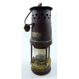A circa 1920 Davis of Derby Type No 2A official's gas testing miner's safety lamp, height 26cm,