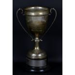 VINER'S LTD; an Elizabeth II hallmarked silver twin handled trophy cup,