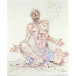 PETER HOWSON OBE (Scottish, born 1958); ink and watercolour on paper 'Thunderstruck', signed,