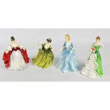 Four Royal Doulton figures; HN2265 'Sara', HN2378 'Simone',