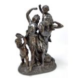 A circa 1900 bronze sectional classical figure group,