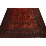 A large red ground Keshan carpet, 292 x 207cm.