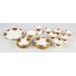 A Royal Albert 'Old Country Roses' pattern decorated six setting tea set comprising trios,