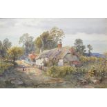 ALFRED LEYMAN (1856-1933); watercolour 'Lane Nr Exmouth, Devon',