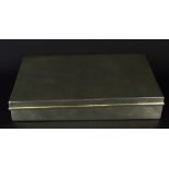 TIFFANY & CO; a sterling silver hinged box of plain rectangular form,