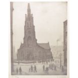 LAURENCE STEPHEN LOWRY RBA RA (1887-1976); a signed limited edition print, 'Saint Simon's Church',