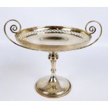 MARTIN, HALL & CO; a George V hallmarked silver twin handled pedestal bowl,