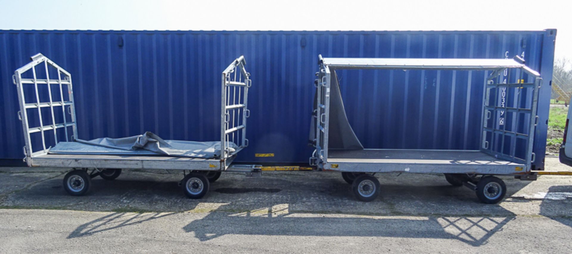 Pair of S-P-S BW-07 Covered Baggage Carts