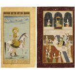 Feine indische Miniatur Indien 18./19. Jh. Opake Farben und Gold auf Papier, Muschelkalk.