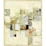 Hazelwood David 1932 Ipswich "Composition". Mischtechnik und Collage. Unten rechts signiert, datiert