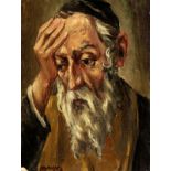 Bryks Arthur 1894 Falkow - Radom "Nachdenkender Rabbiner". Oel auf Leinwand. Unten links signiert.