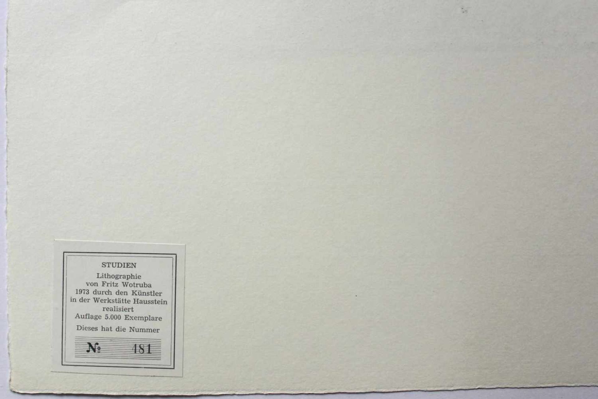 Fritz Wotruba 1907 - 1975 Studien 1973 Lithographie stempelsigniert, nummeriert auf Label verso - Bild 3 aus 3